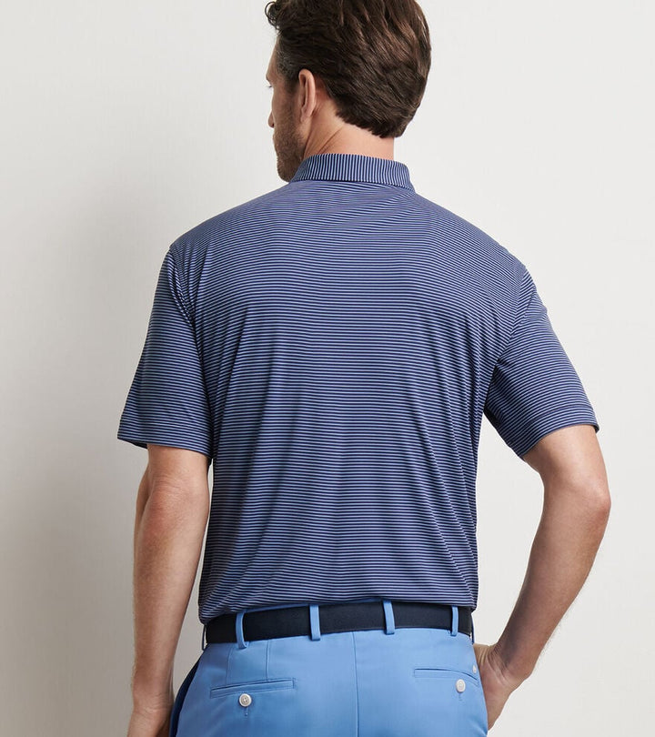 Peter Millar Featherweight Stripe Performance Polo: Navy