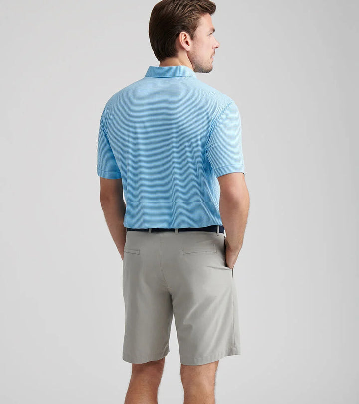 Peter Millar Featherweight Stripe Performance Polo: Seaport Blue