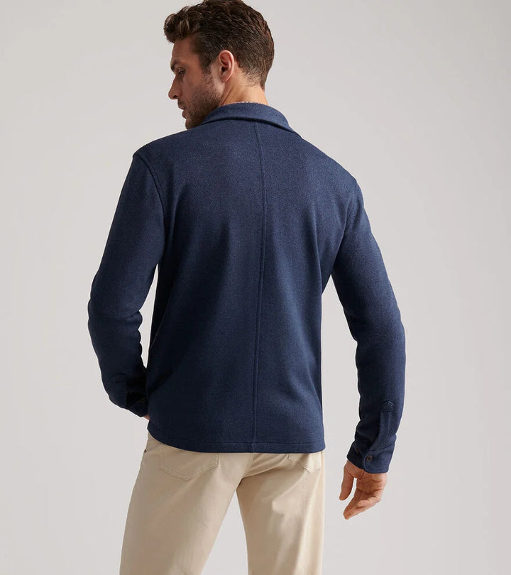 Peter Millar Crown Sweater Fleece Shirt Jacket: Navy