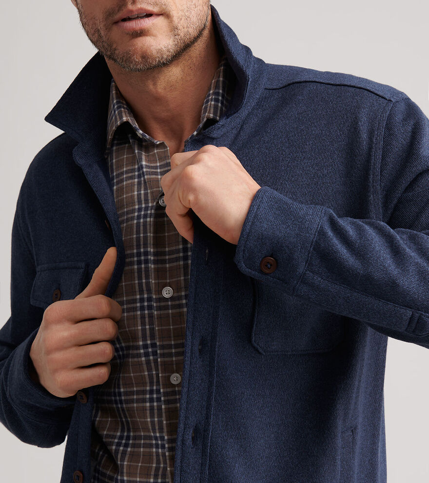 Peter Millar Crown Sweater Fleece Shirt Jacket: Navy