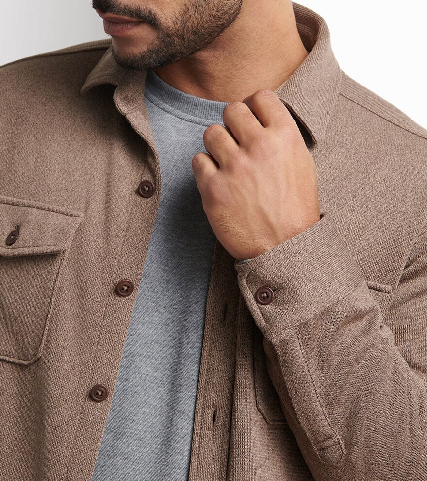 Peter Millar Crown Sweater Fleece Shirt Jacket: Poplar Brown