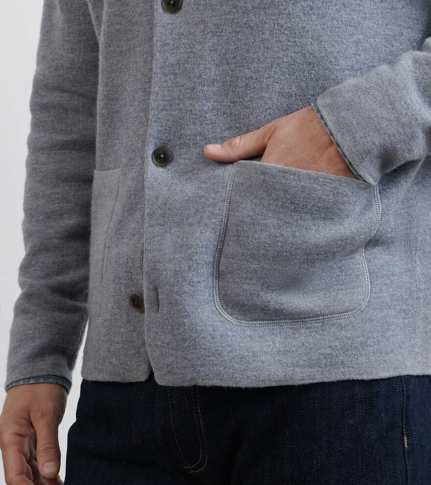 Peter Millar Carson Sweater Chore Coat: Gale Grey