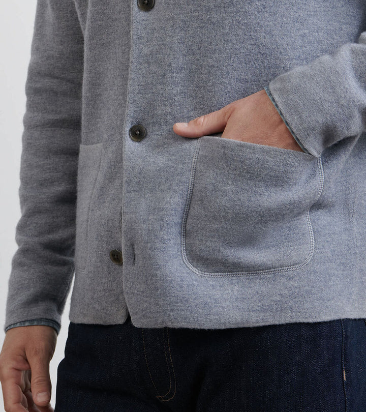 Peter Millar Carson Sweater Chore Coat: Gale Grey