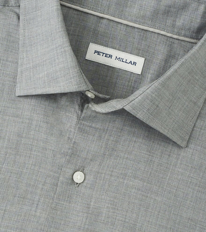 Peter Millar Highlands Soft Twill Cotton Sport Shirt: Gale Grey