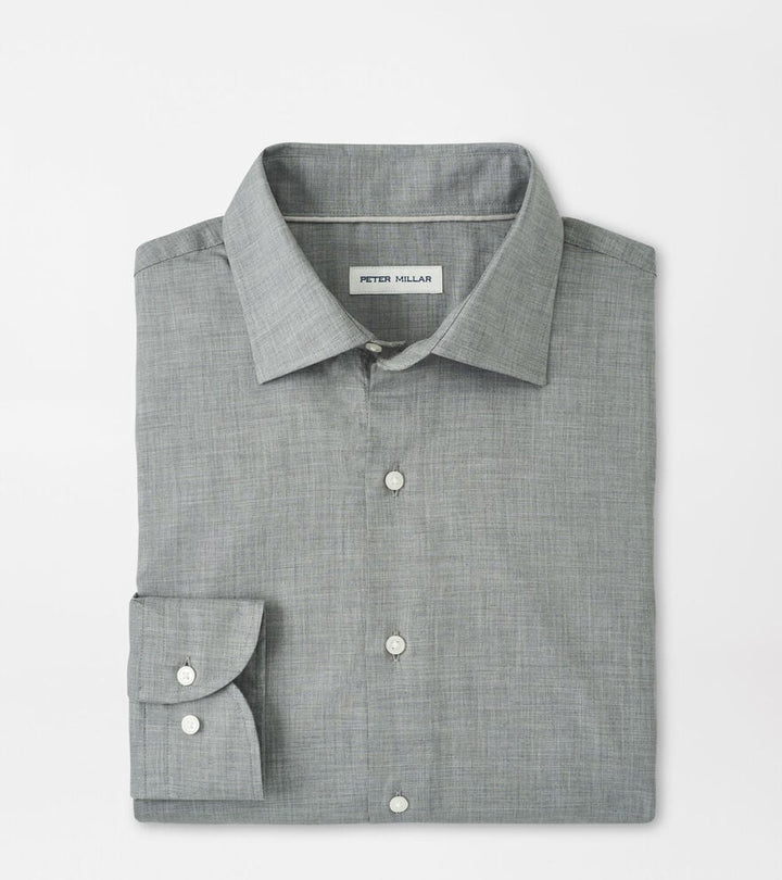 Peter Millar Highlands Soft Twill Cotton Sport Shirt: Gale Grey