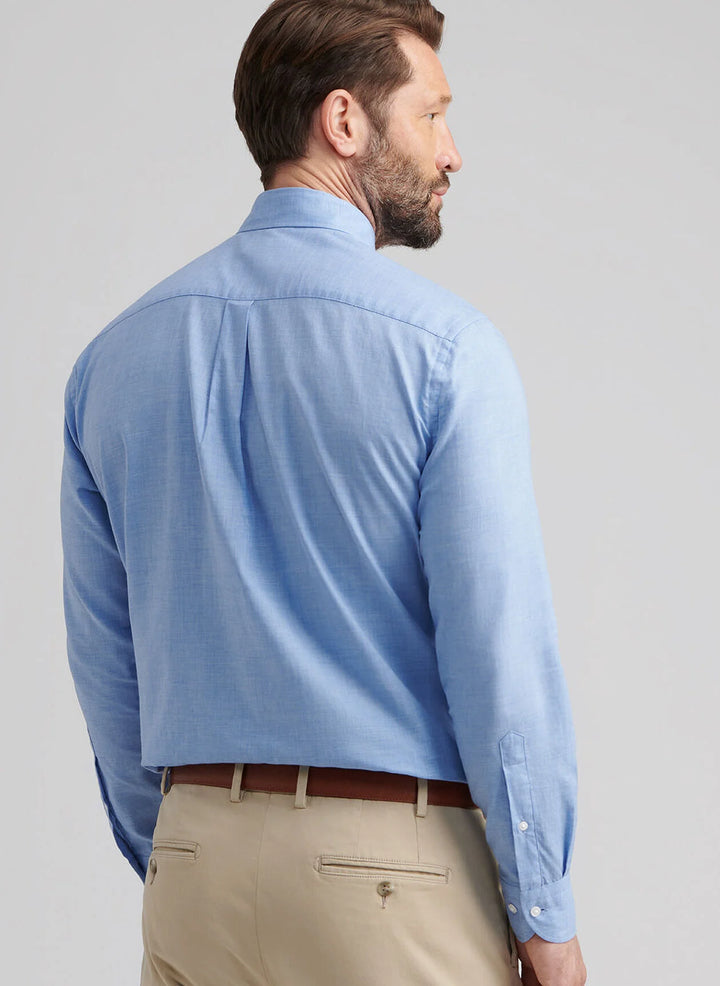 Peter Millar Highlands Soft Twill Cotton Sport Shirt: Ruddy Blue