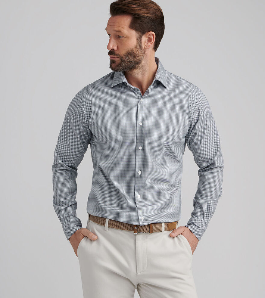 Peter Millar Jackson Crown Lite Cotton-Stretch Sport Shirt: Deep Verdent