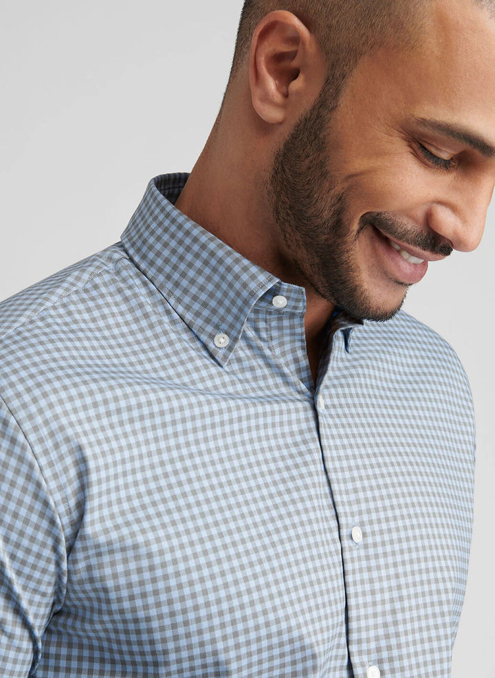 Peter Millar Conway Crown Lite Cotton-Stretch Shirt: Basil