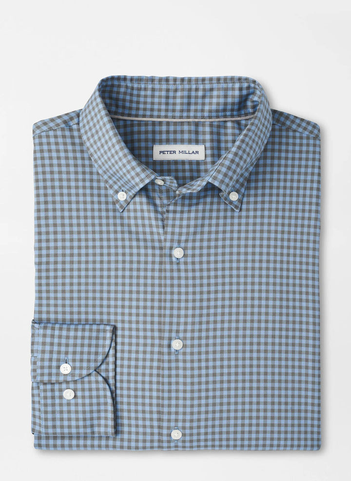 Peter Millar Conway Crown Lite Cotton-Stretch Shirt: Basil