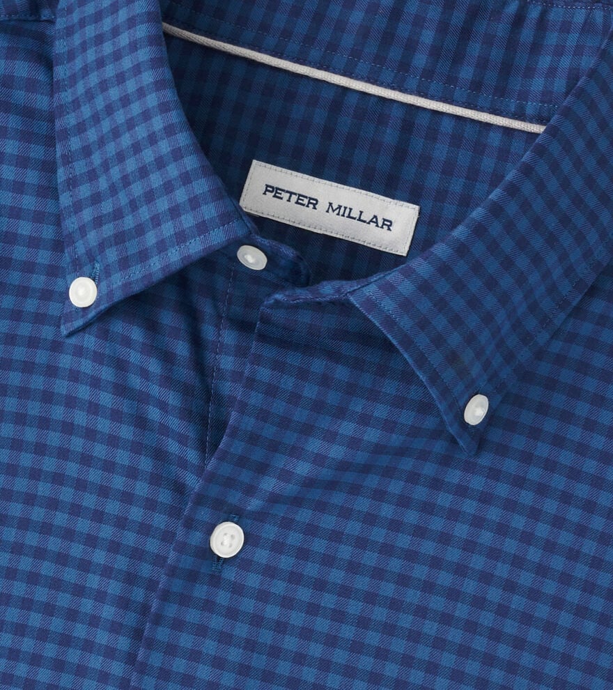 Peter Millar Conway Crown Lite Cotton-Stretch Sport Shirt: Blue Haze