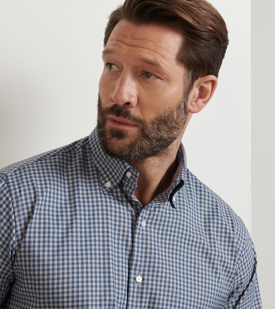 Peter Millar Conway Crown Lite Cotton-Stretch Sport Shirt: Gale Grey