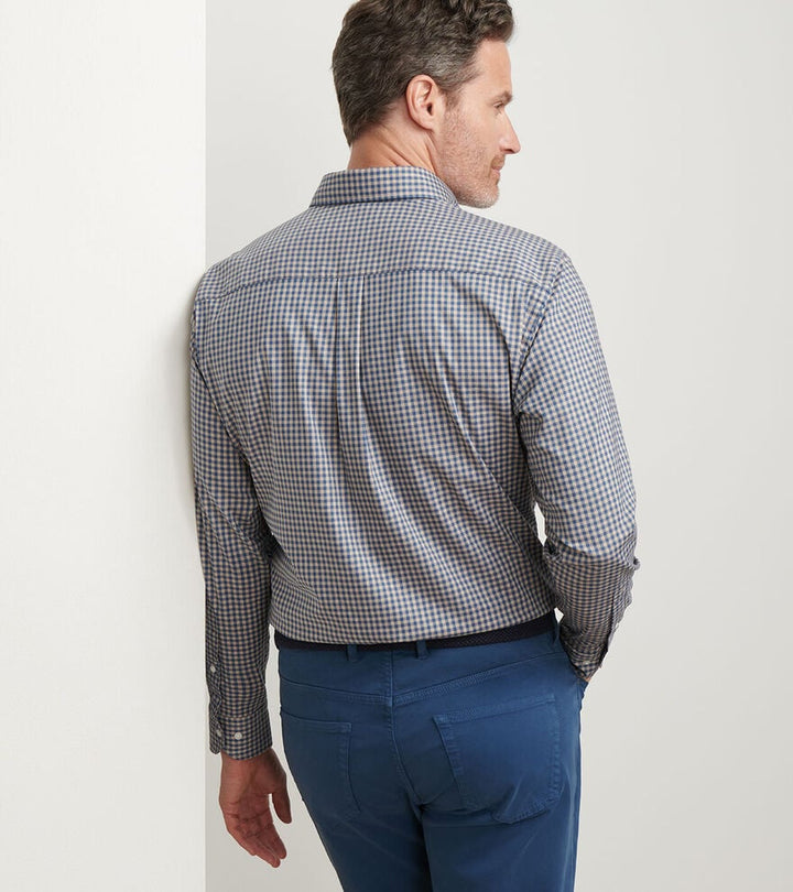 Peter Millar Conway Crown Lite Cotton-Stretch Sport Shirt: Poplar Brown