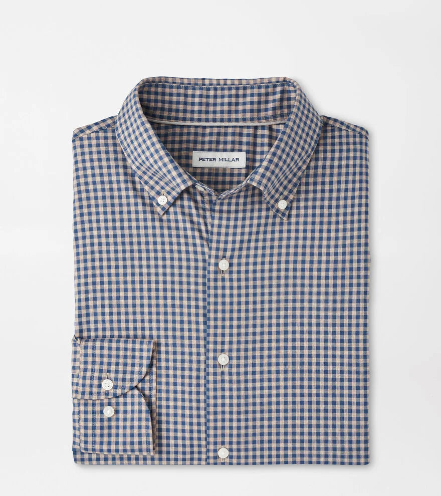 Peter Millar Conway Crown Lite Cotton-Stretch Sport Shirt: Poplar Brown