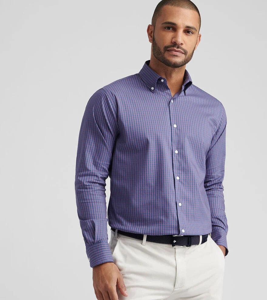 Peter Millar Conway Crown Lite Cotton-Stretch Sport Shirt: Parisian Fig
