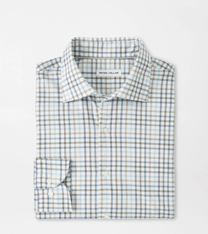 Peter Millar North Coast Crown Lite Cotton-Stretch Sport Shirt: Blue Haze