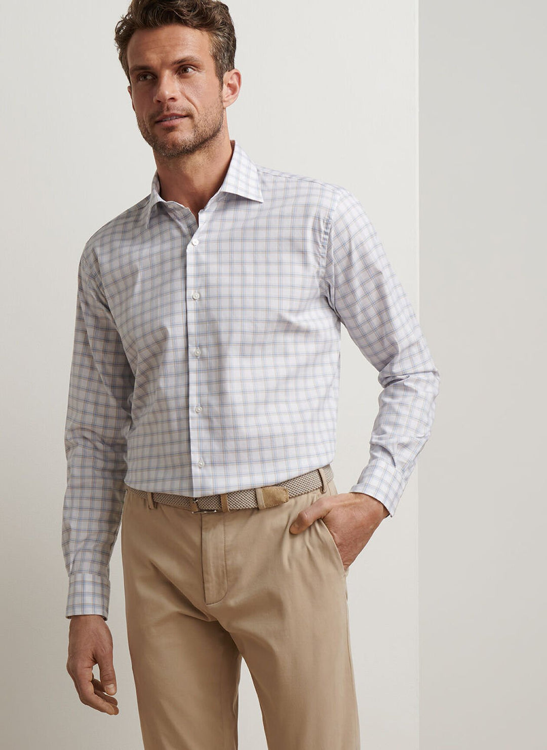 Peter Millar Lenox Crown Lite Cotton-Stretch Sport Shirt: White