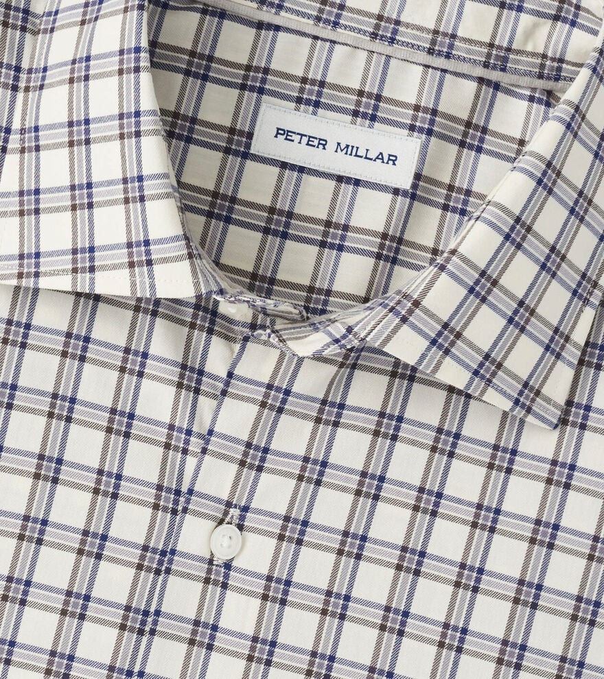 Peter Millar Lenox Crown Lite Cotton-Stretch Sport Shirt: Winter Ivory