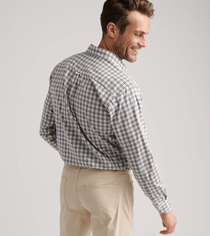 Peter Millar Lenox Crown Lite Cotton-Stretch Sport Shirt: Winter Ivory