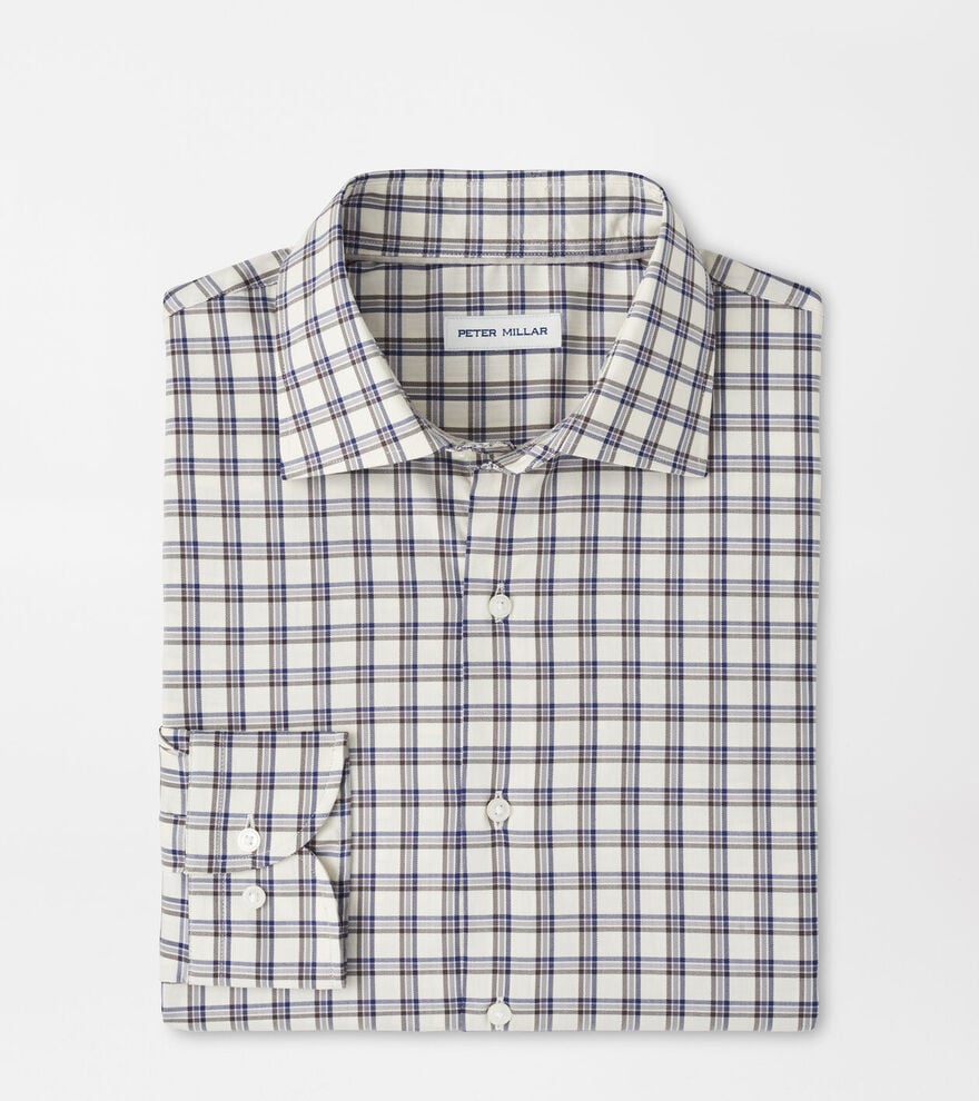 Peter Millar Lenox Crown Lite Cotton-Stretch Sport Shirt: Winter Ivory
