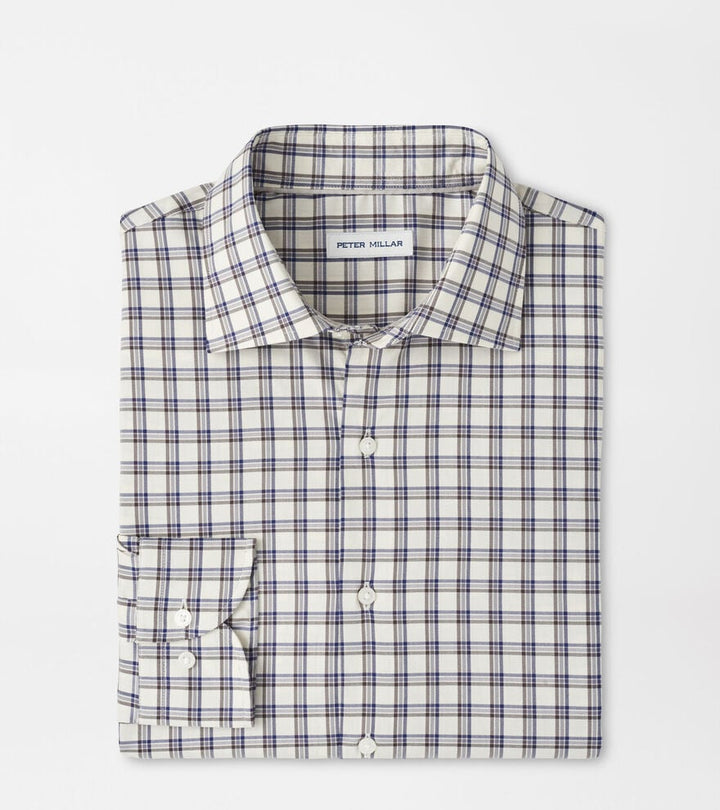 Peter Millar Lenox Crown Lite Cotton-Stretch Sport Shirt: Winter Ivory