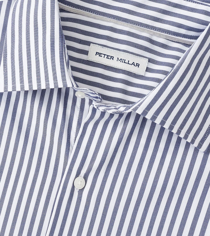 Peter Millar Cannon Crown Lite Cotton-Stretch Sport Shirt: Navy