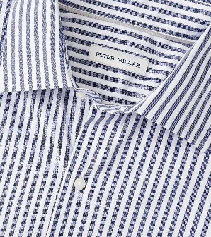 Peter Millar Cannon Crown Lite Cotton-Stretch Sport Shirt: Navy