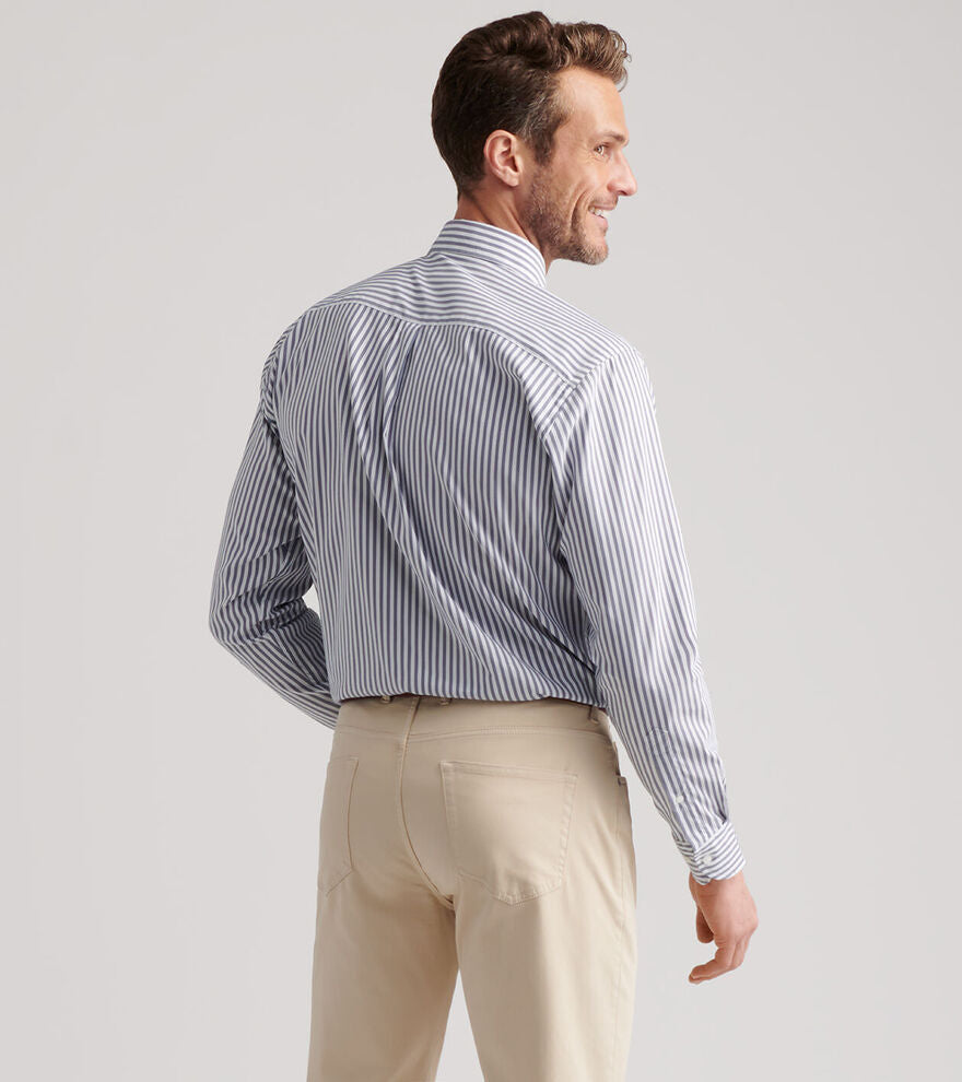 Peter Millar Cannon Crown Lite Cotton-Stretch Sport Shirt: Navy