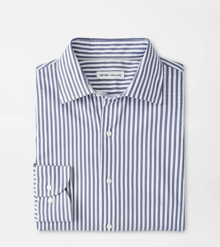 Peter Millar Cannon Crown Lite Cotton-Stretch Sport Shirt: Navy