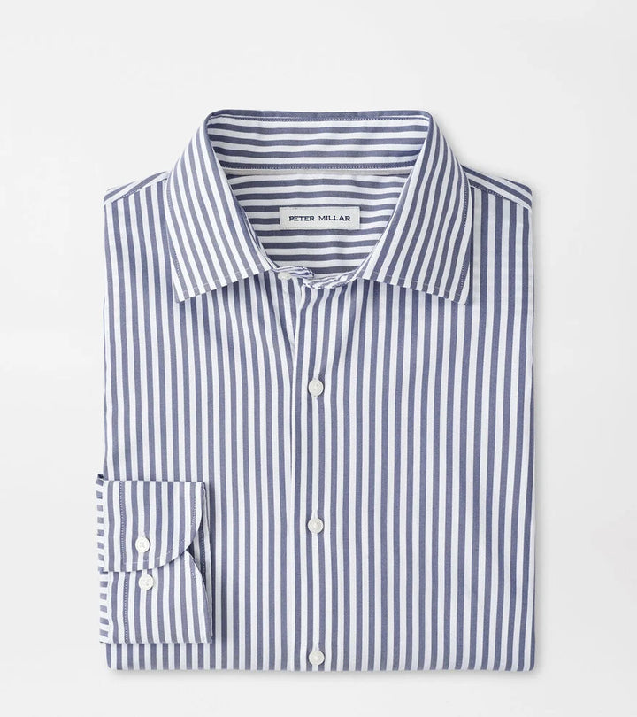 Peter Millar Cannon Crown Lite Cotton-Stretch Sport Shirt: Navy