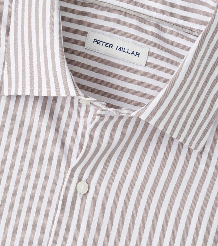 Peter Millar Cannon Crown Lite Cotton-Stretch Sport Shirt: Poplar Brown