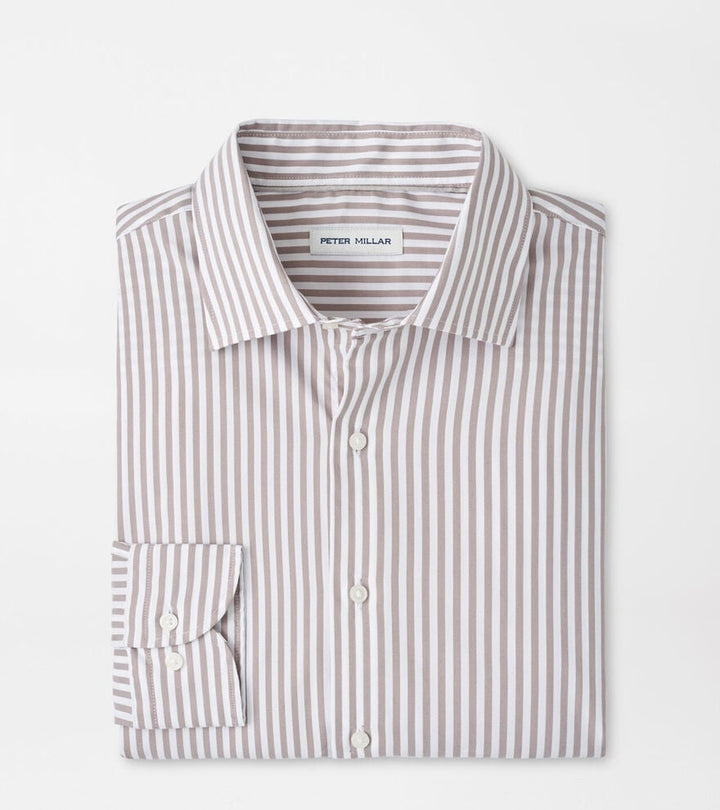 Peter Millar Cannon Crown Lite Cotton-Stretch Sport Shirt: Poplar Brown
