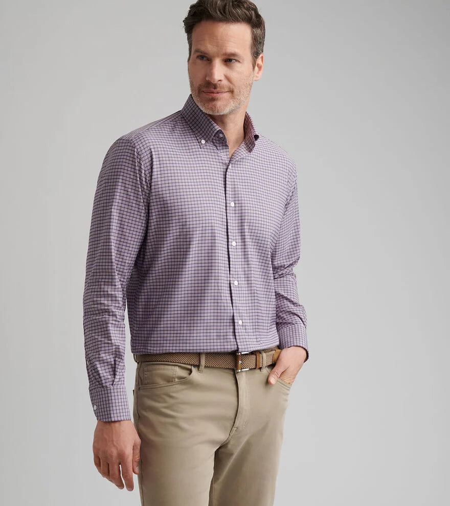 Peter Millar Petaluma Performance Twill Sport Shirt: Parisian Fig