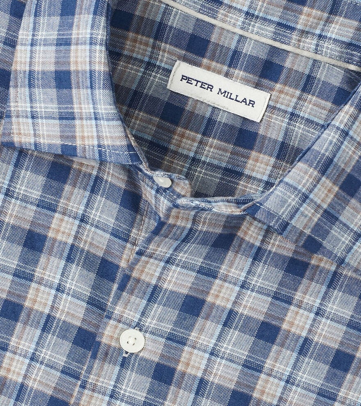 Peter Millar Whitecap Performance Flannel Sport Shirt: Blue Haze