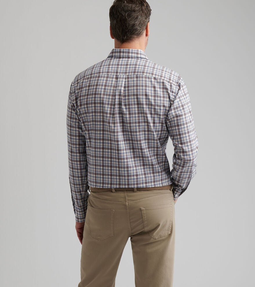 Peter Millar Waynesville Performance Flannel Sport Shirt: Winter Ivory