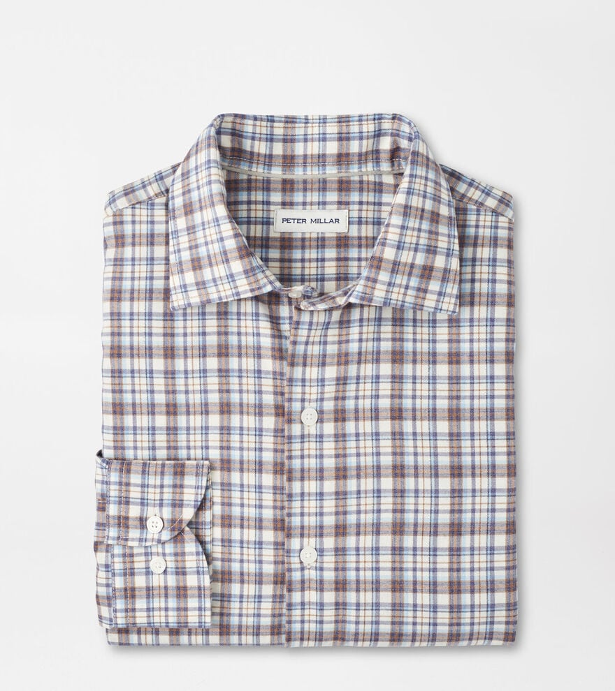 Peter Millar Waynesville Performance Flannel Sport Shirt: Winter Ivory