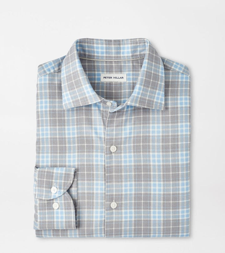 Peter Millar Big Bear Performance Flannel Sport Shirt: Gale Grey