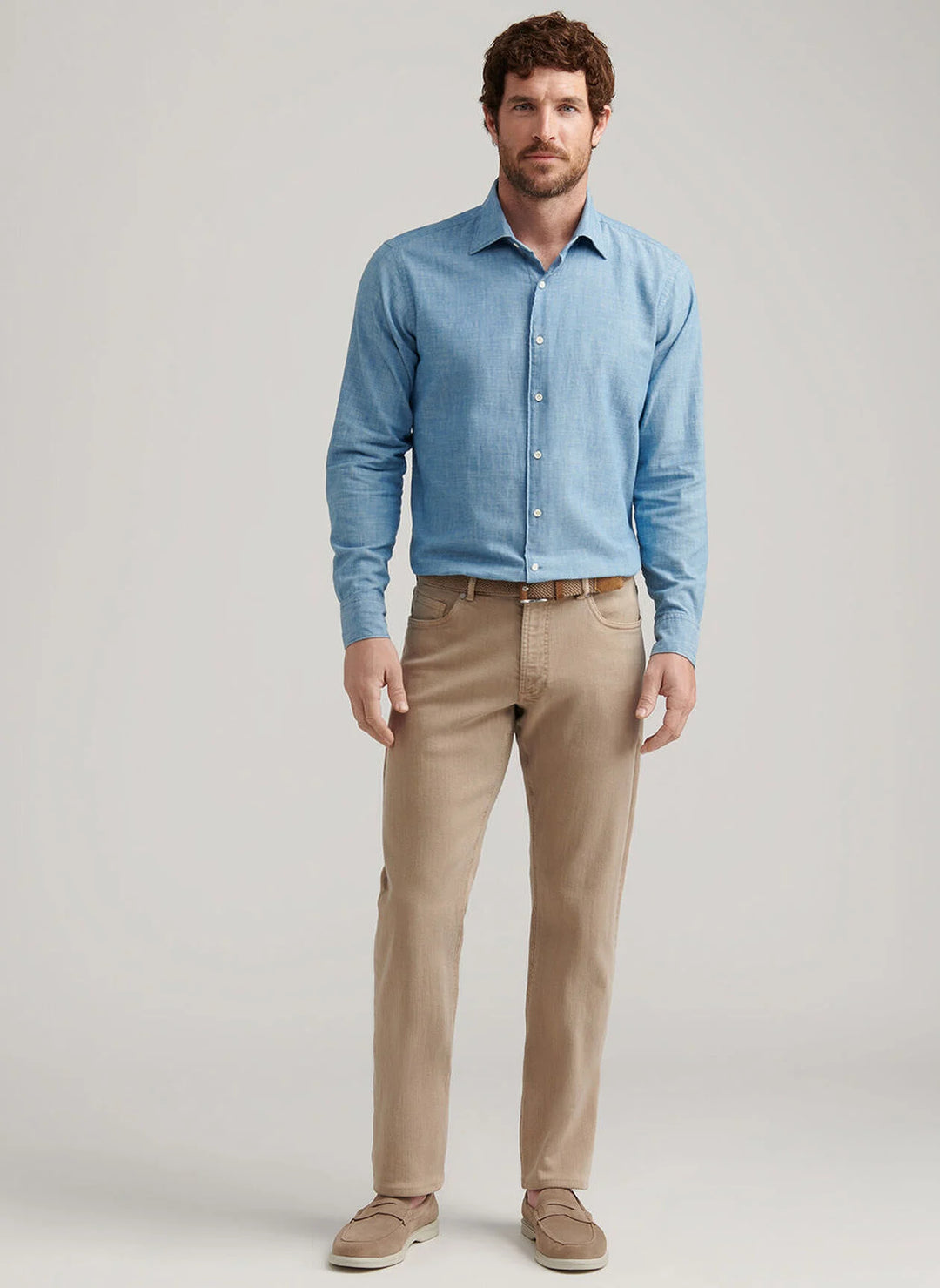 Peter Millar Crown Crafted Fairfield Garment Dyed Denim: Khaki