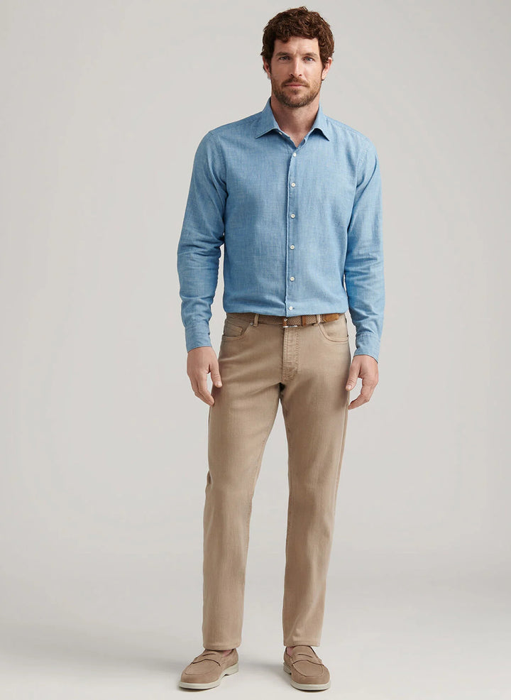 Peter Millar Crown Crafted Fairfield Garment Dyed Denim: Khaki
