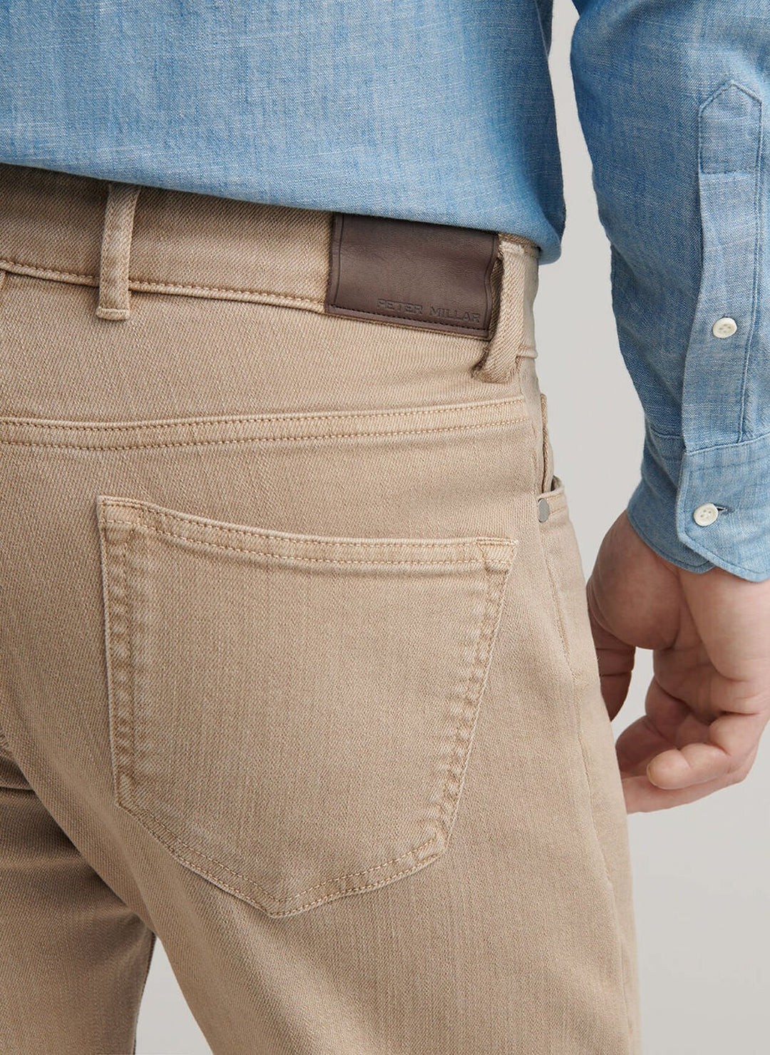 Peter Millar Crown Crafted Fairfield Garment Dyed Denim: Khaki
