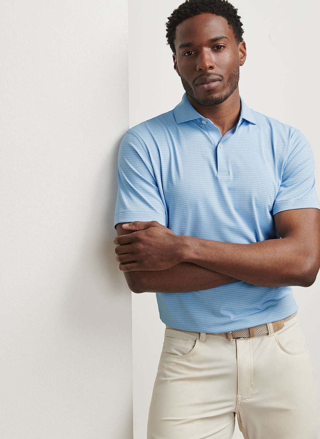 Peter Millar Crown Crafted Ballad Performance Jersey Polo: Blue Frost