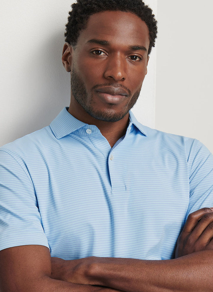 Peter Millar Crown Crafted Ballad Performance Jersey Polo: Blue Frost