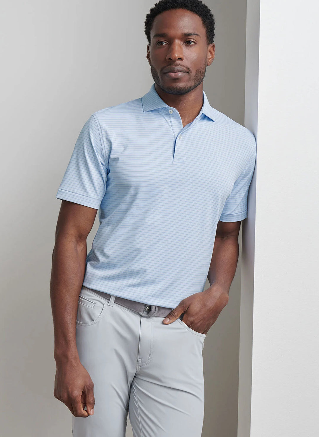 Peter Millar Crown Crafted Channel Performance Jersey Polo: Wisteria