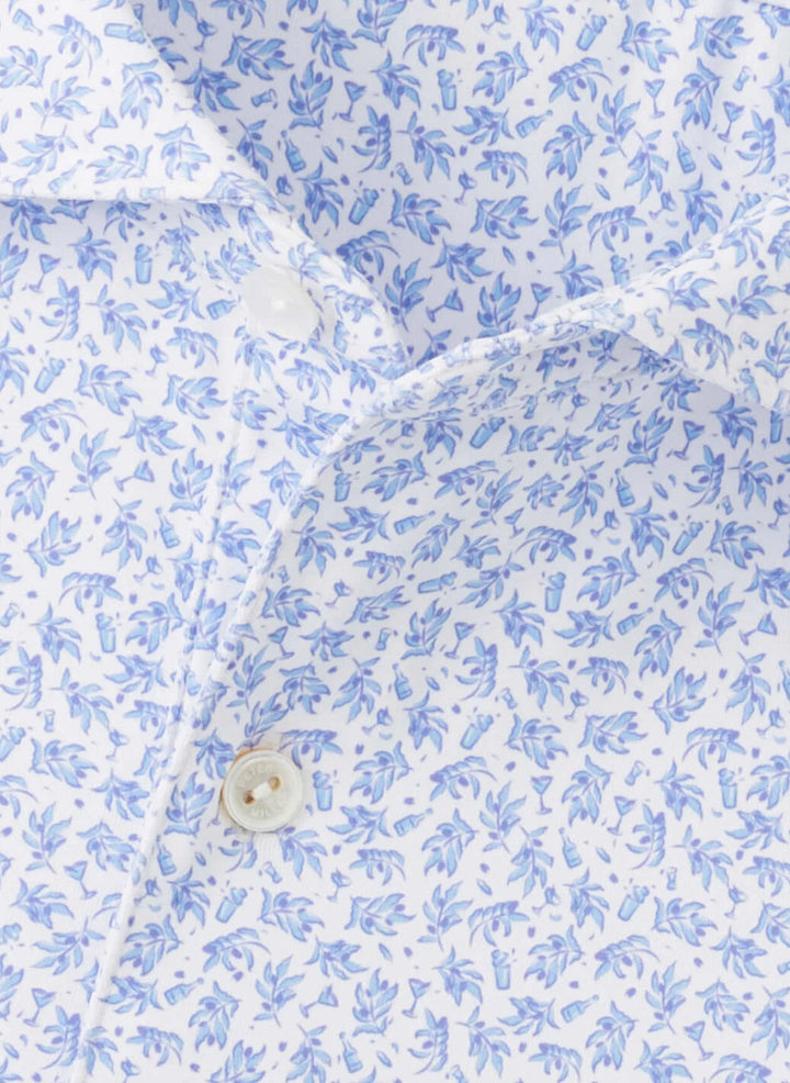 Peter Millar Crown Crafted Olive Grove Performance Jersey Polo: White