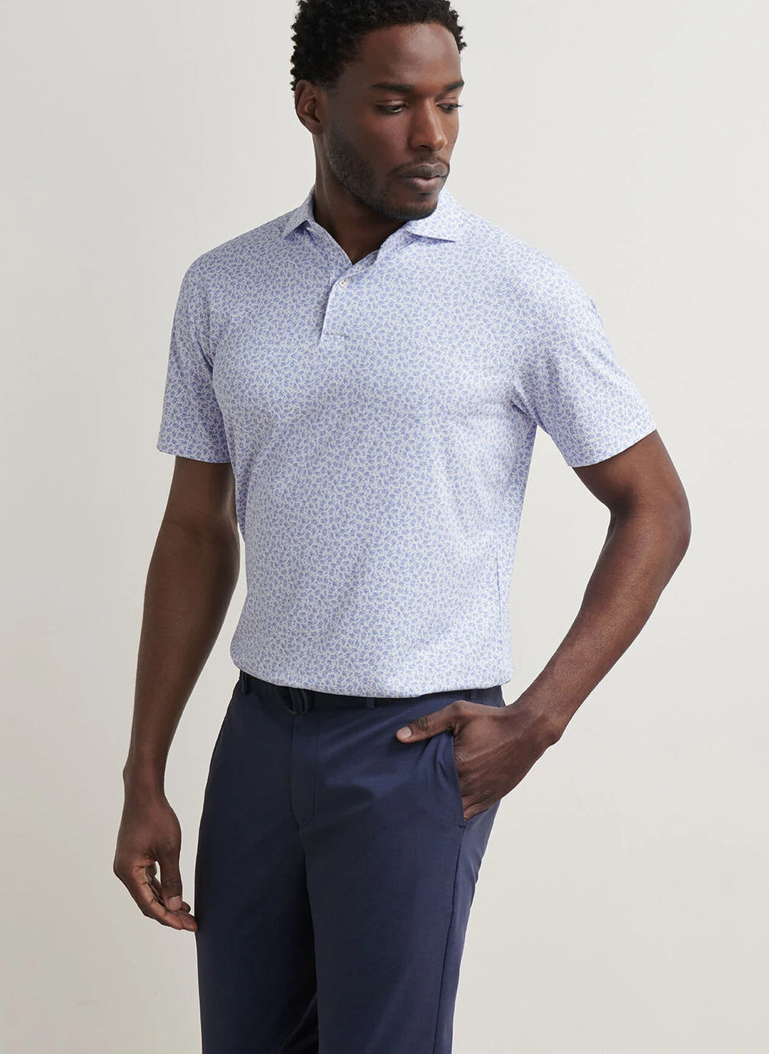 Peter Millar Crown Crafted Olive Grove Performance Jersey Polo: White