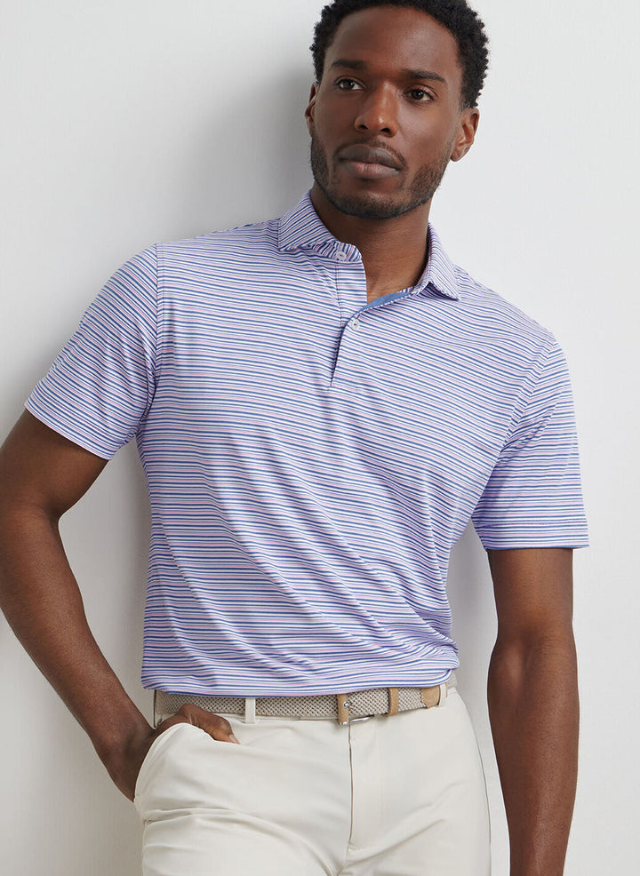 Peter Millar Crown Crafted Chase Performance Jersey Polo: Lunar Blue