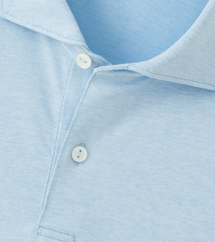 Peter Millar Crown Crafted Albatross Cotton-Blend Pique Polo: Blue Topaz