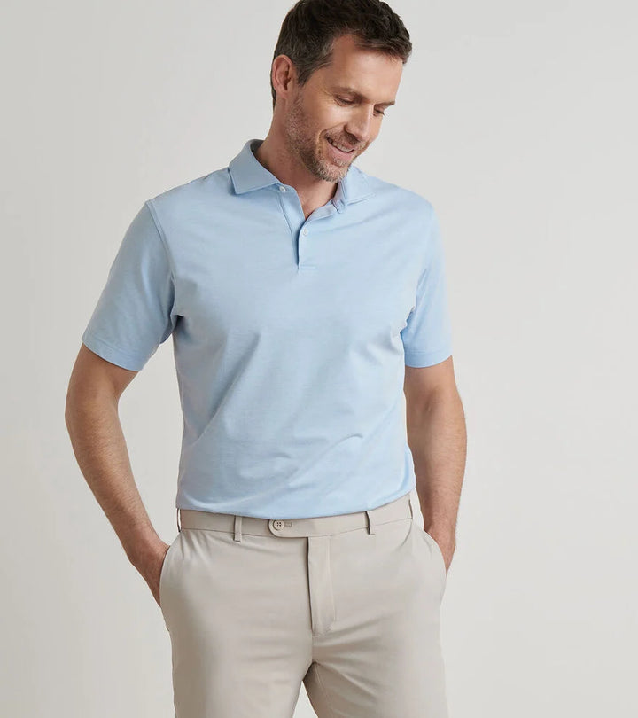Peter Millar Crown Crafted Albatross Cotton-Blend Pique Polo: Blue Topaz