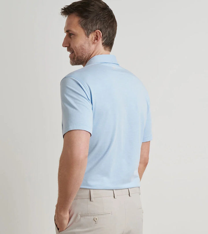 Peter Millar Crown Crafted Albatross Cotton-Blend Pique Polo: Blue Topaz