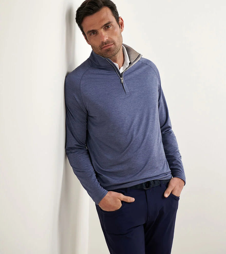 Peter Millar Stealth Performance Quarter-Zip: Nebula Blue