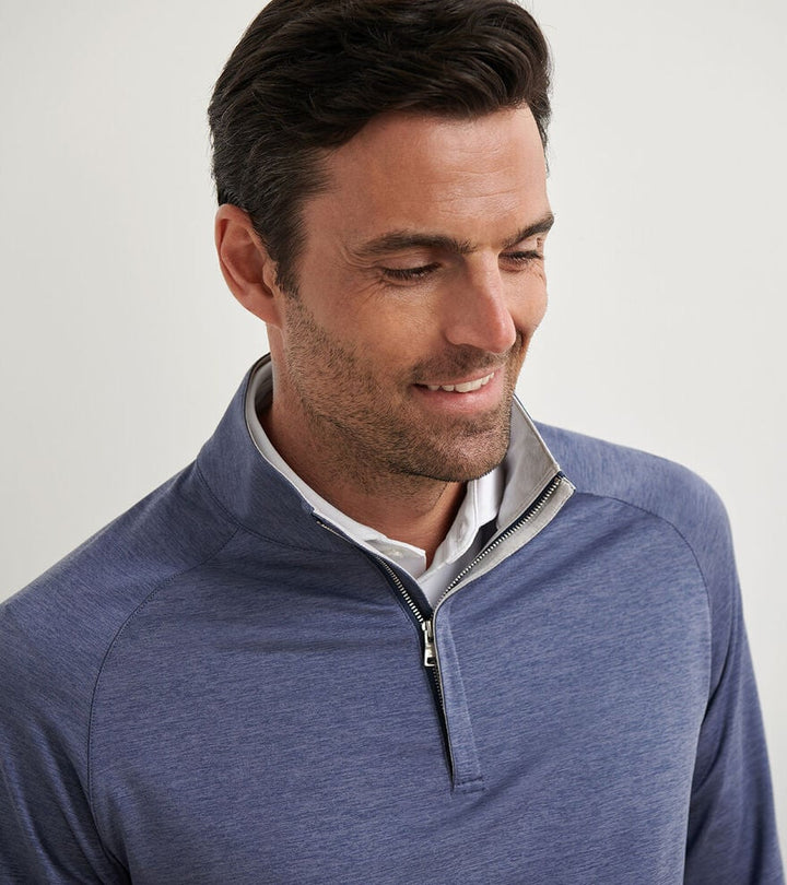Peter Millar Stealth Performance Quarter-Zip: Nebula Blue